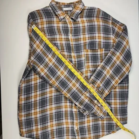 Free People x CP Shades Y2K Plaid Flannel Shirt L USA Cotton L - Picture 4 of 11